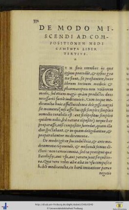 De Modo Miscendi Ad Compositionem Medicamenta, Liber Tertius.