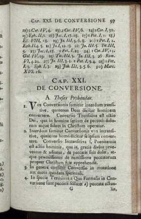 Cap. XXI. De Conversione. - Cap. XXXI. De Ministerio Ecclesiastico, Magistratu Civili, Et Statu Domestico.