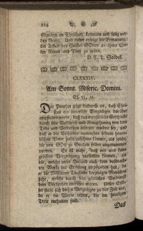 CLXXXIV. Am Sonnt. Miseric. Domini. Es.53, 11.