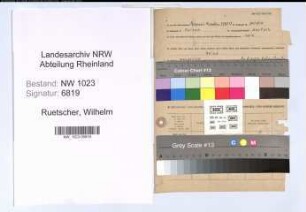 Entnazifizierung Wilhelm Ruetscher , geb. 21.11.1884 (Amtmann)