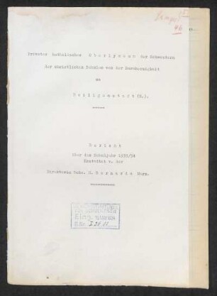 1933/34: Bericht ... - 1933/34