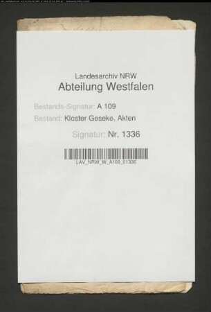 Stift gegen Stadt Geseke wegen Kollation der Pfarrstelle an St. Petri.