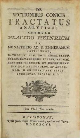 De Sectionibus Conicis Tractatus Analyticus