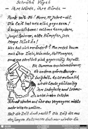 SchräGä Vögel : ihre Würde, ihre Bürde