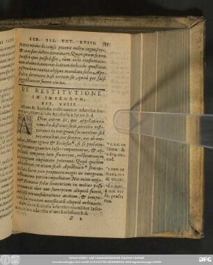 De Restitutione In Integrum, Tit. XVIII.