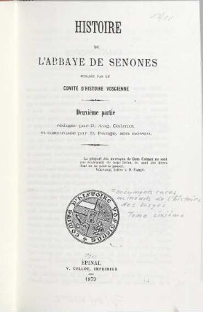 Documents rares ou inédits de l'histoire des Vosges, 6