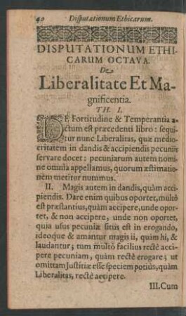 Disputationum Ethicarum Octava.