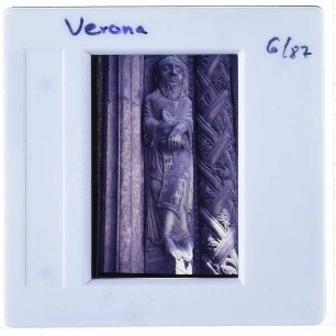 Verona, Dom : Detailansicht Figur Prophet Hauptportal
