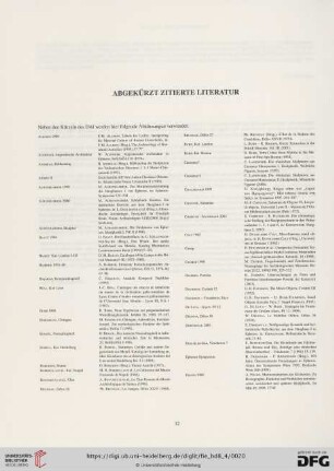 Abgekürtzt zitierte Literatur