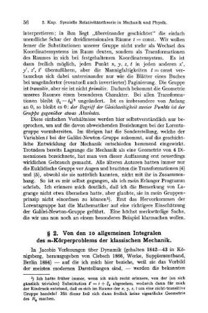 § 2. Von den 10 allgemeinen Integralen des n-Körperproblems der klassischen Mechanik.