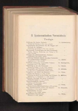 II. Systematisches Verzeichnis.