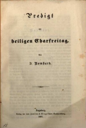 Predigt am heiligen Charfreitag
