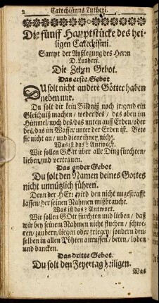Die fünff Hauptstücke des heiligen Catechismi.