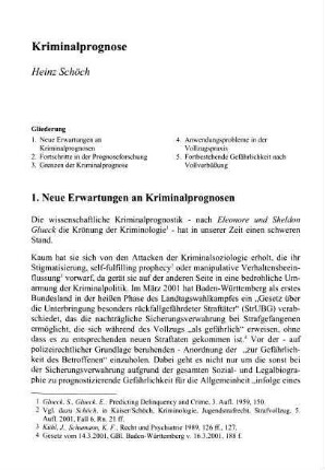 407-420, Kriminalprognose