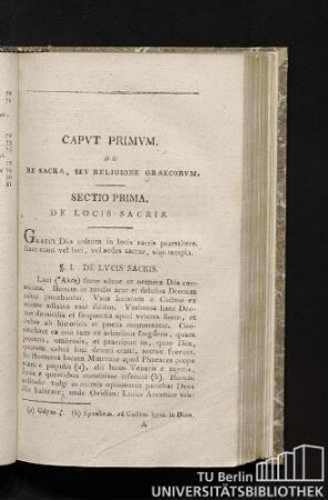 Sectio prima. De locis sacris.