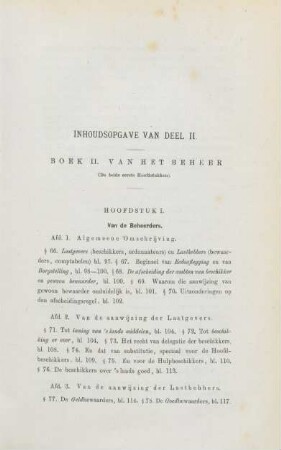 Inhoudsopgave van deel II.