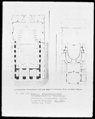 Berlin, Schauspielhaus, Gendarmenmarkt, frühe und späte Fassung
