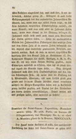 92-114 Doctine de Saint-Simon : Exposition, Première année 1829
