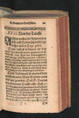 XVII. Von der Tauffe.