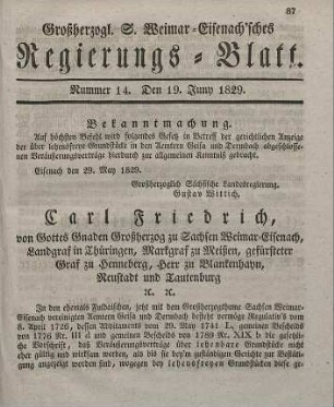 Nr. 14 : 19. Juny 1829