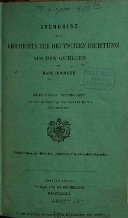 Grundriss zur Geschichte der deutschen Dichtung aus den Quellen, 3,2