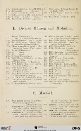 C. Möbel (Nr. 256 - 283)