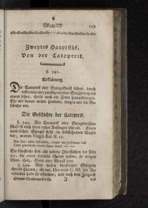 Zweytes Hauptstük, Von der Catoprik.