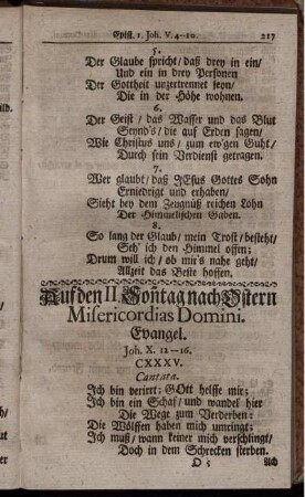 Auf den II. Sonntag nach Ostern Misericordias Domini.