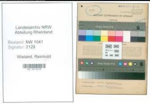 Entnazifizierung Reinhold Wieland , geb. 09.01.1890 (Justizbeamter)
