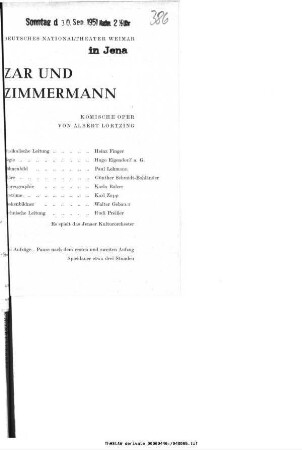 Zar und Zimmermann