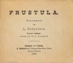 Frustula : Gesammelt von L. Doederlein