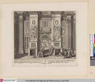 Der Speise Sahl am Ende der Orangerie ins Saltzthalen und Durchsicht auf demselben in die Orangerie