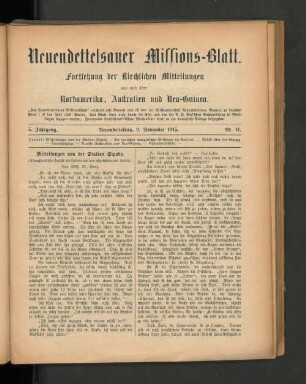 9. November 1915. Nr. 11.
