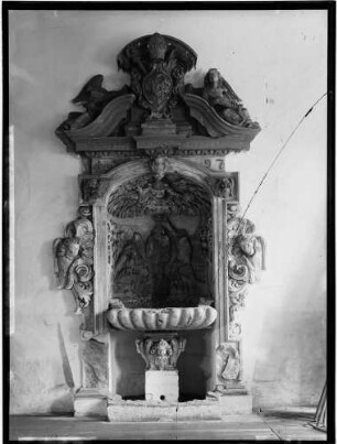 Schöntal Kloster Schöntal Alte Abtei Erdgeschoss Wandbrunnen (um 1695/1697) von Matthäus Fritsch