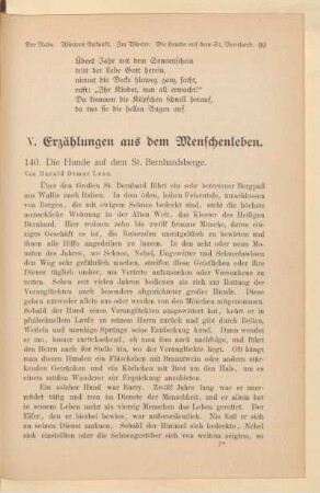 V. Erzählungen aus dem Menschenleben