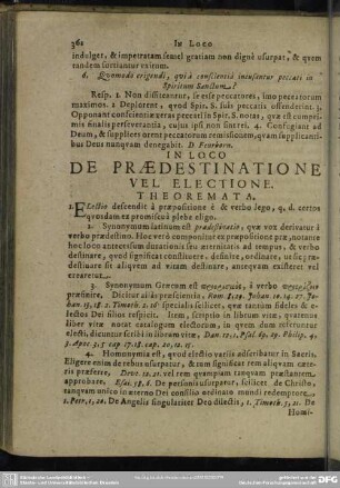 In Loco De Praedestinatione Vel Electione