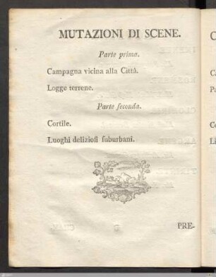 Mutazioni Di Scene. / Changemens Des Scenes.