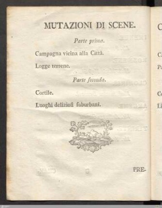Mutazioni Di Scene. / Changemens Des Scenes.