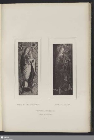 Maria mit dem Jesuskinde. Heilige Catharina. Annaberg, Annakirche : (Zwei Bilder auf Holz gemalt)