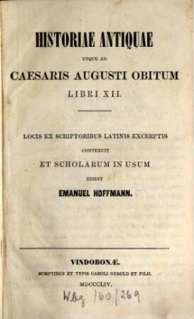 Historiae antiquae usque ad Caesaris Augusti obitum libri XII