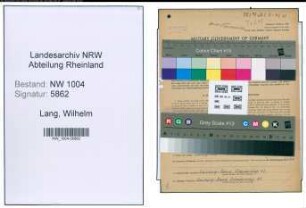 Entnazifizierung Wilhelm Lang , geb. 13.06.1898 (Lokfuehrer)