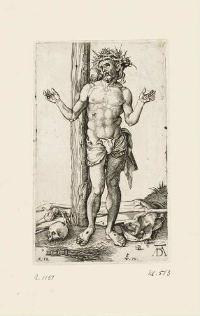 Schmerzensmann mit ausgebreiteten Armen