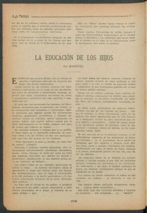 La educación de los hijos