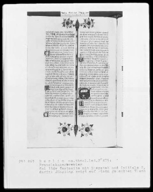 Franziskanisches Brevier — Initiale S, darin zeigt ein Jüngling auf einen gedeckten Tisch, Folio 134verso
