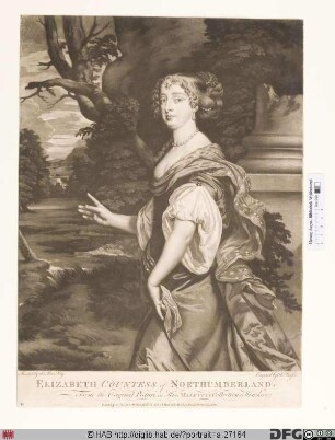 Bildnis Elizabeth countess of Montagu, verw. countess of Northumberland, geb. Wriothesley