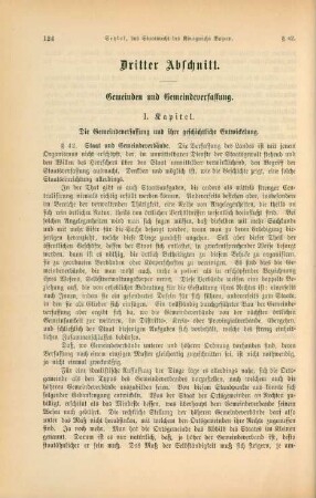 Dritter Abschnitt. Gemeinden und Gemeindeverfassung