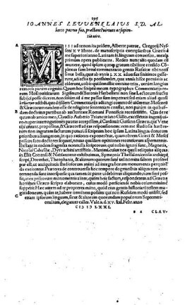 Ioannes Leuuenklaius s. d. Alberto patuo suo, praestanti uitute ac sapientia uiro