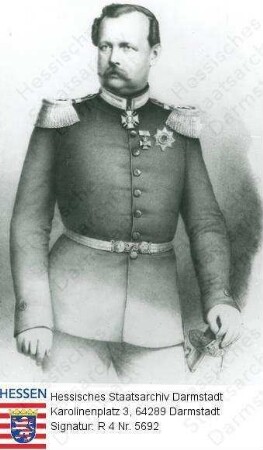 Ludwig III. Großherzog v. Hessen und bei Rhein (1806-1877) / Porträt in Uniform, stehend, Halbfigur