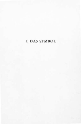 I. DAS SYMBOL