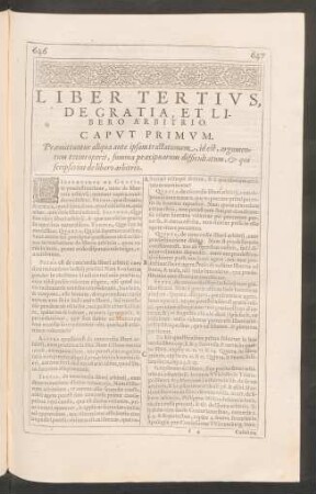 Liber Tertius, De Gratia, Et Libero Arbitrio.